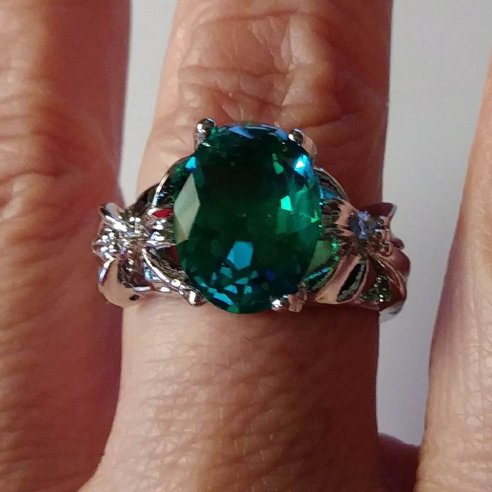 Green Aquamarine ring